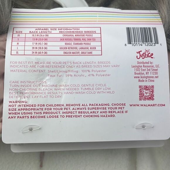 Justice Pet Reversible Puffer Jacket, Champagne, M - Picture 4 of 8